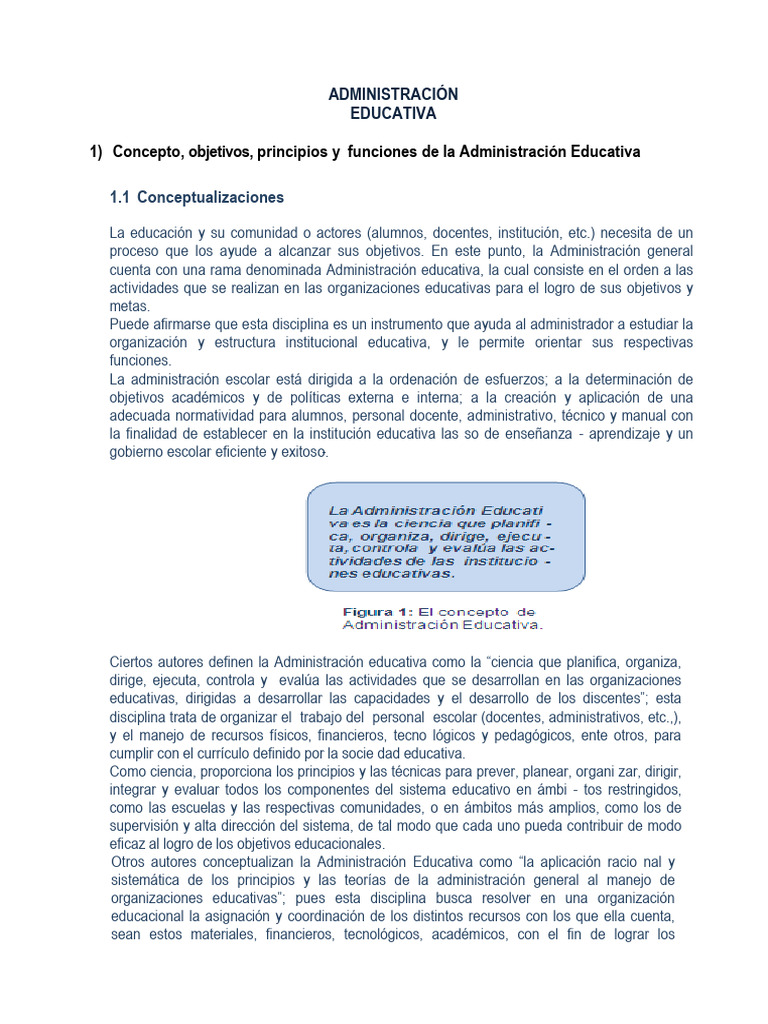 Conceptos y Funciones de la Administración Educativa | PDF | Evaluación ...