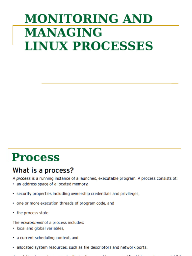 Managing Linux Processes and Commands | PDF | Computer Engineering ...