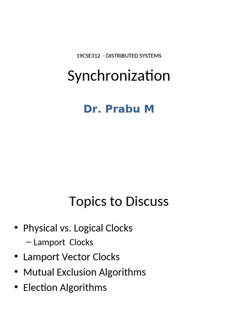 Understanding Clock Synchronization in Distributed Systems | PDF ...