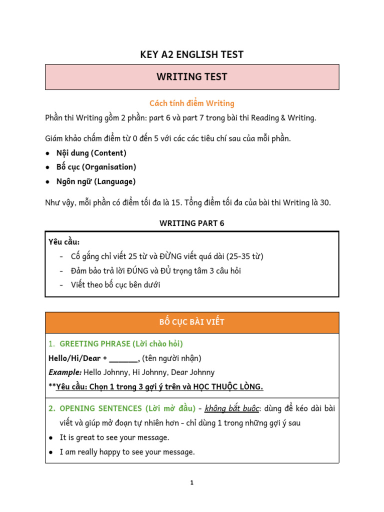 Key A2 English Test | PDF
