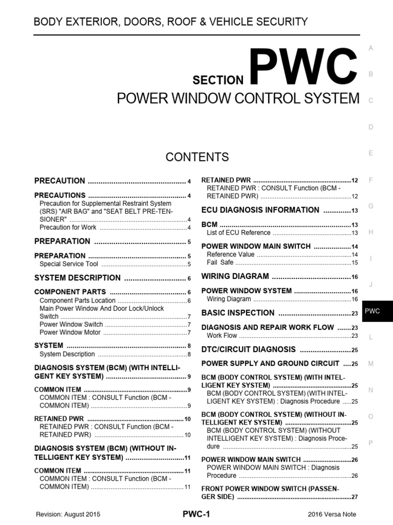 Power Window Control System Guide | PDF | Airbag | Seat Belt