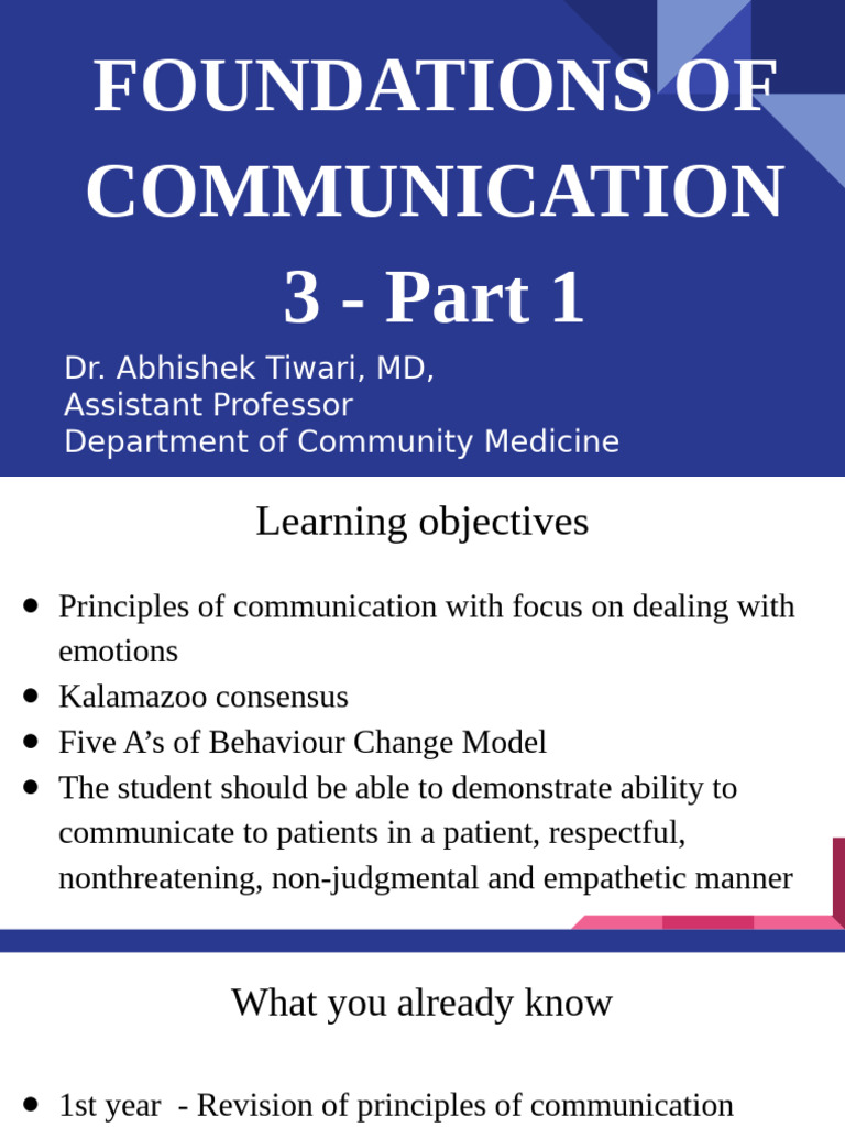 Effective Communication in Medicine | PDF | Communication | Behavioural ...