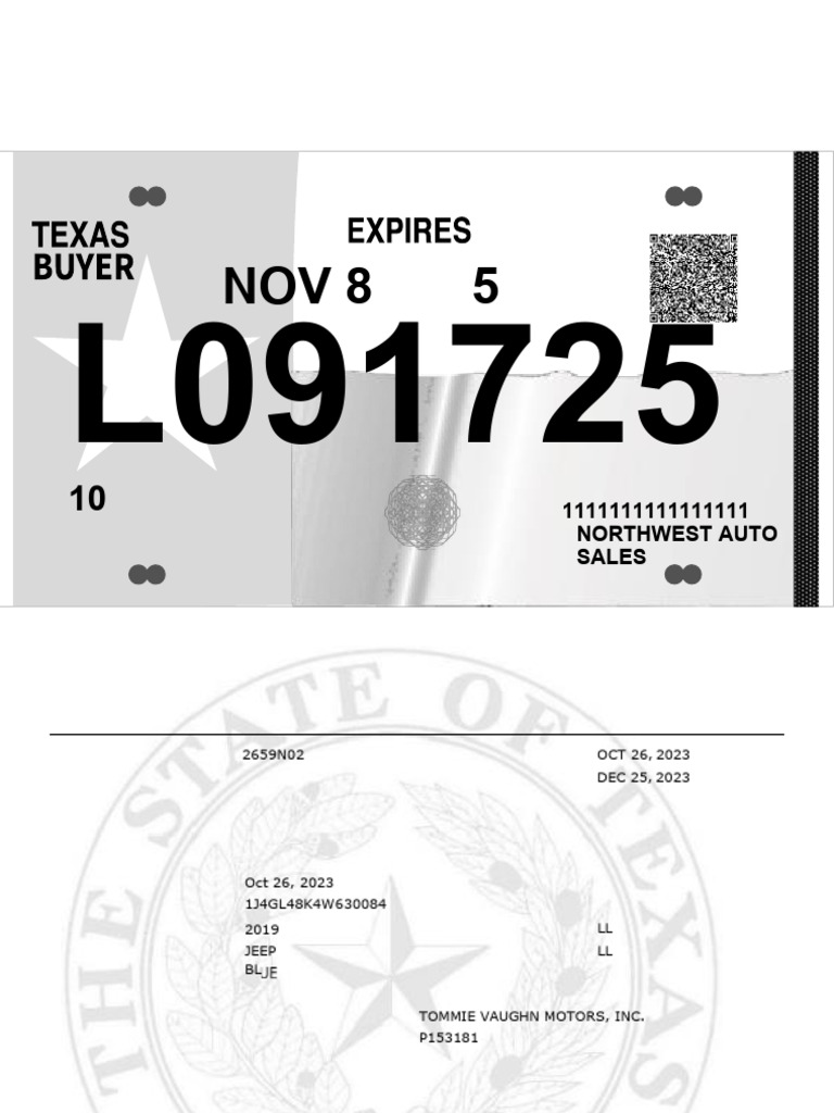 Buyer's Tag Receipt for Vehicle Sale | PDF | Vehicle Technology ...