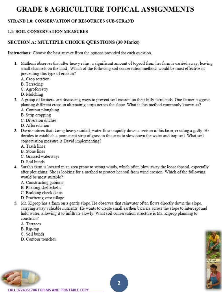 Soil Conservation Techniques Quiz | PDF | Soil | Crop Rotation