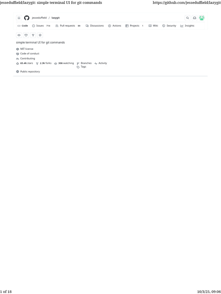 Lazygit: Simple Git UI for Arch | PDF | Free Software Projects | Unix