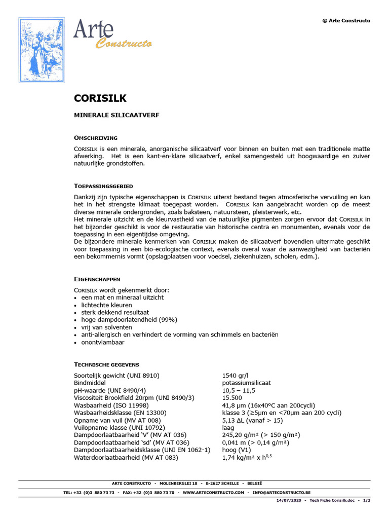Tech Fiche CORISILK | PDF
