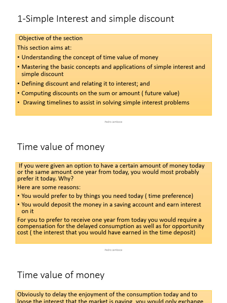Simple Interest and Discount Explained | PDF | Interest | Present Value