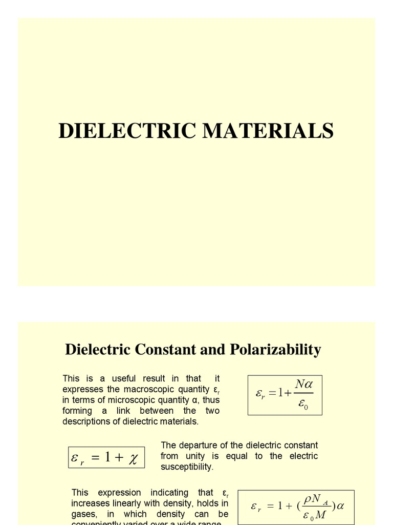 Dielectric Properties and Local Fields | PDF | Teaching Methods ...