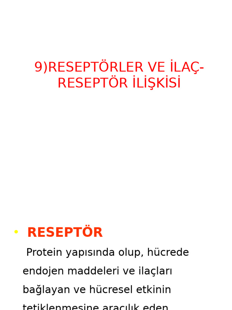 Reseptör Ilşkisi Ve Ilaç | PDF