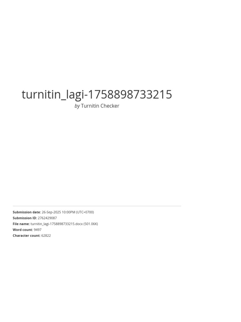 Turnitin Originality Report Summary | PDF