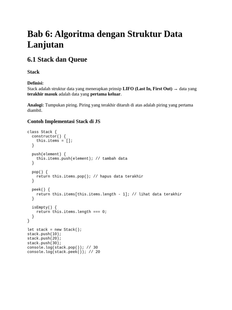 Struktur Data: Stack, Queue, Linked List | PDF