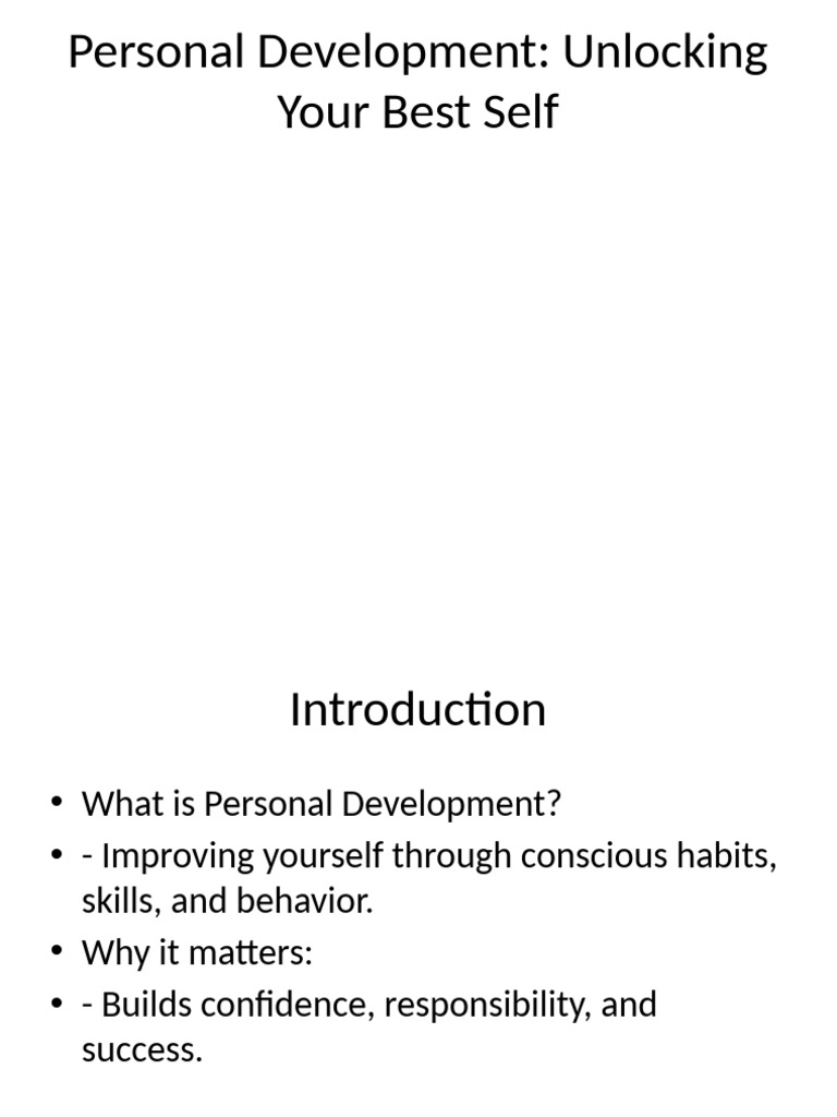 Personal Development Presentation Pdf