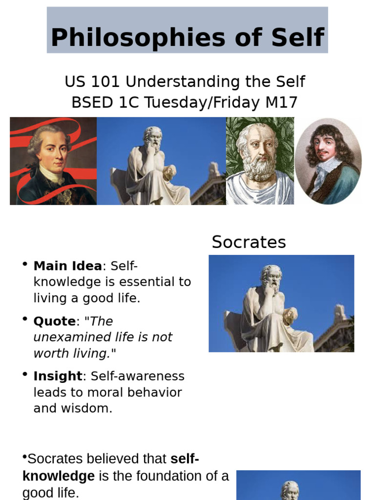 Philosophies of Self: Key Thinkers Explained | PDF | Philosophy Of Self ...