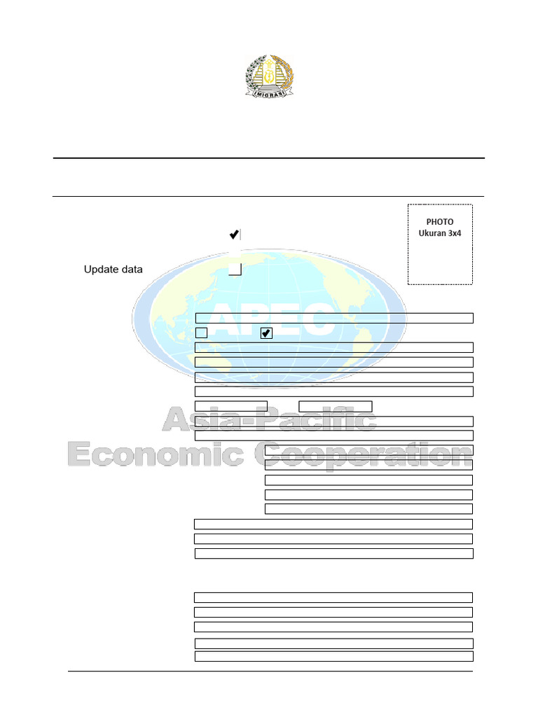 Formulir Permohonan Kartu APEC | PDF