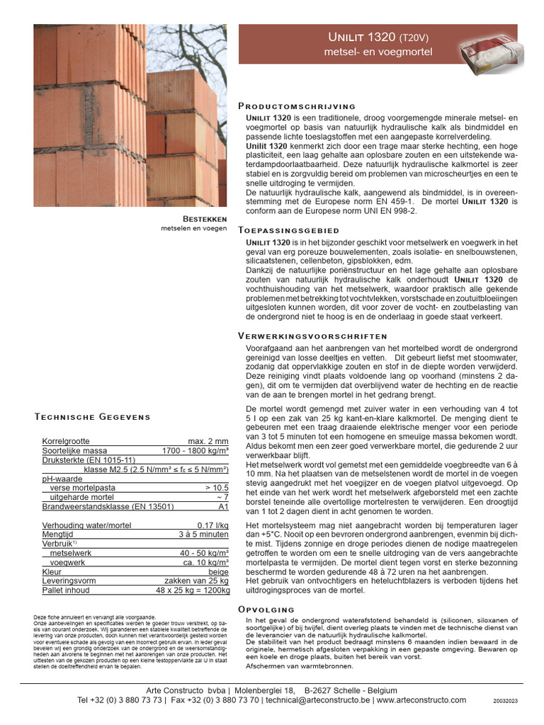 UNILIT 1320 (T20V) Tech Fiche | PDF