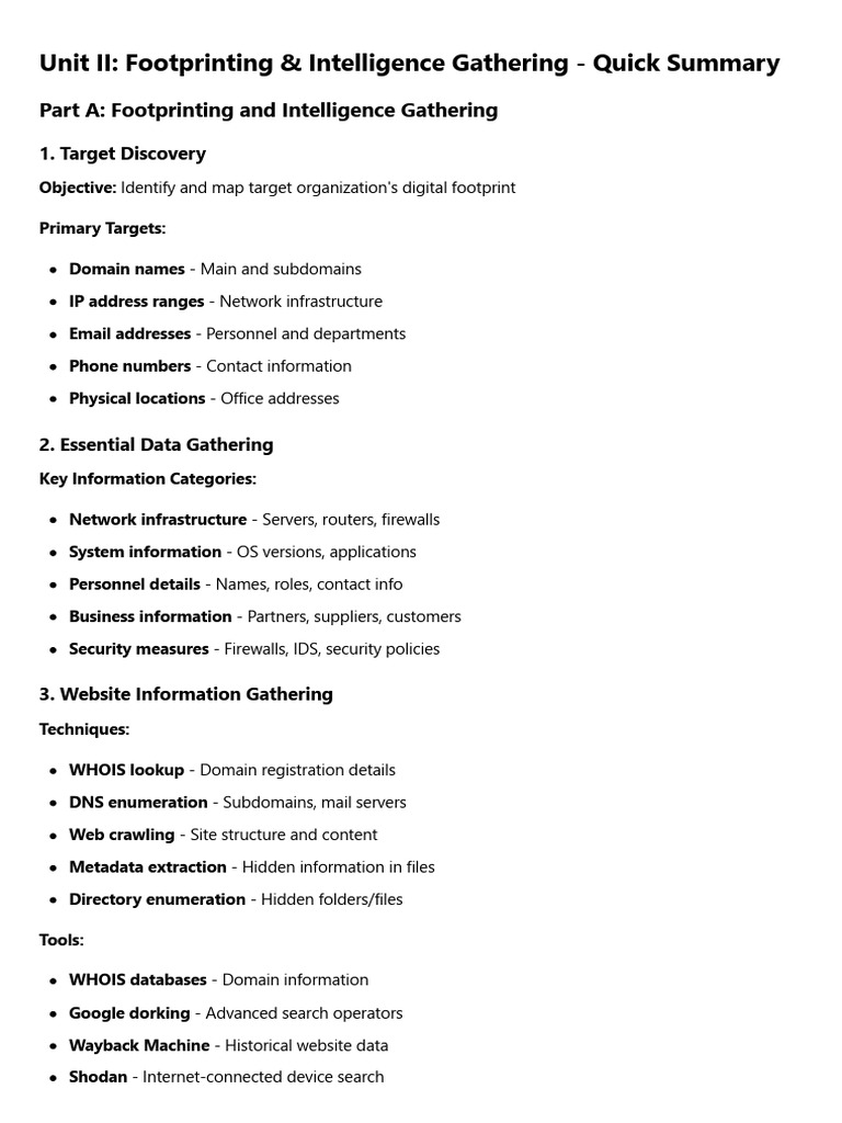 Footprinting & OSINT Techniques Overview | PDF | Social Engineering ...