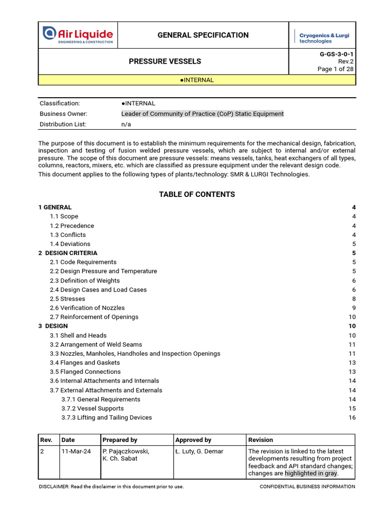 Pressure Vessel Design Specifications | PDF | Structural Load | Stress ...
