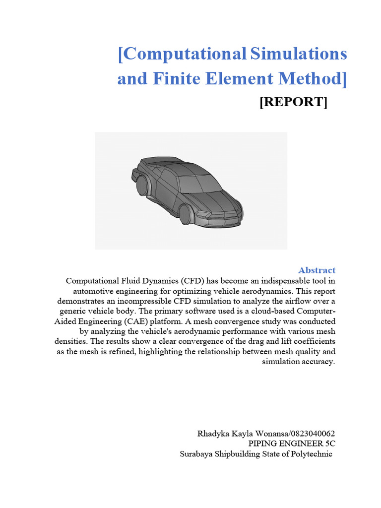 CFD Mesh Study for Vehicle Aerodynamics | PDF | Computational Fluid ...