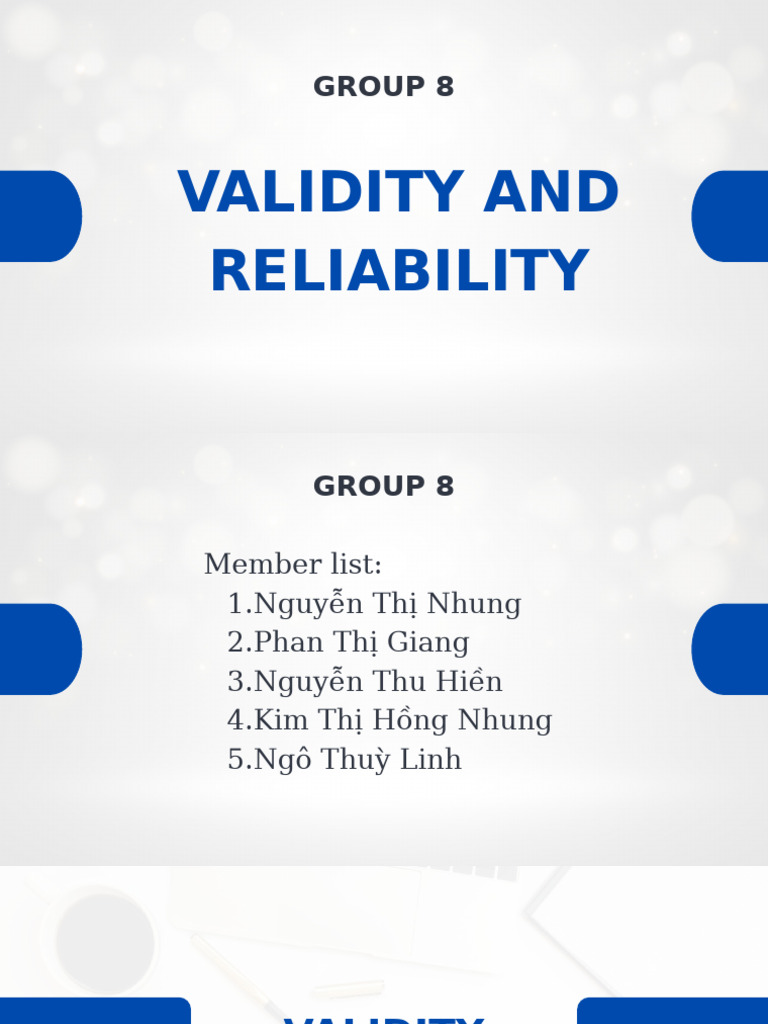 Group 8-Validity and Reliability | PDF | Validity (Statistics ...