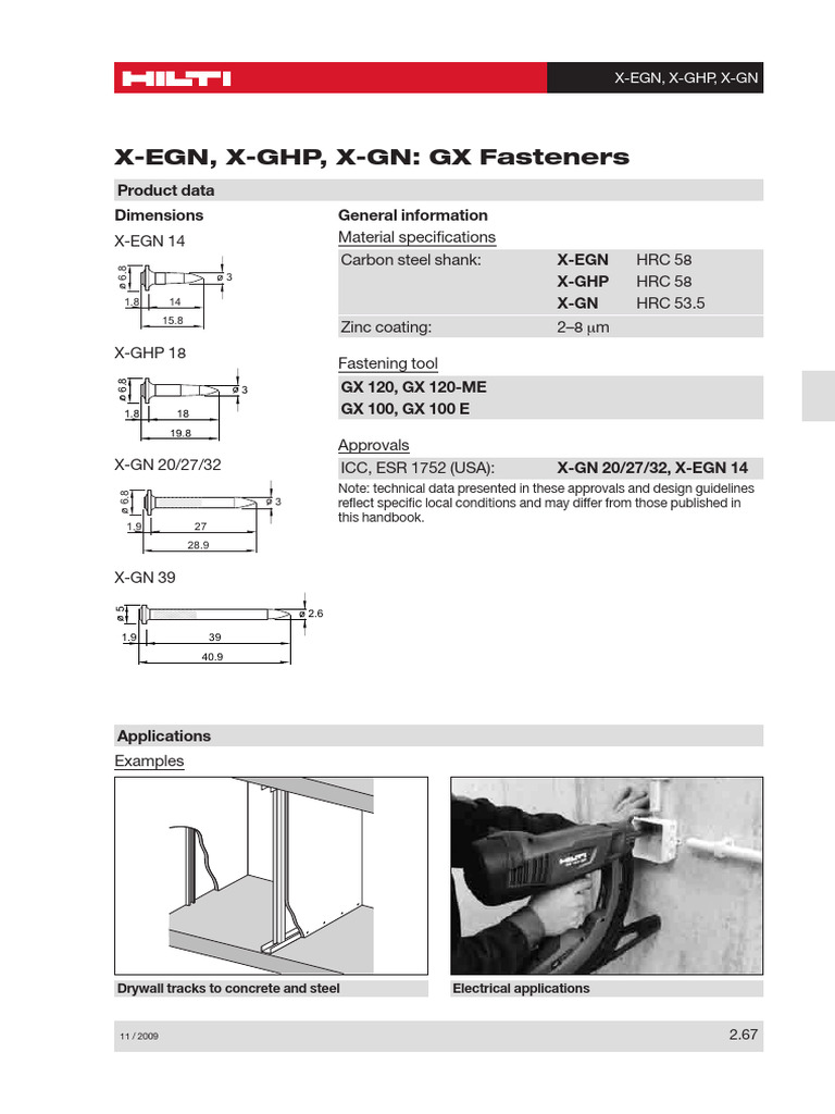 GX Fasteners 2009 Edition | PDF | Concrete | Masonry
