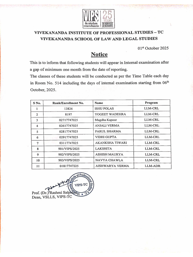 Revised Notice - LLM | PDF