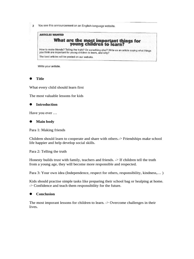 Essential Life Lessons for Kids | PDF