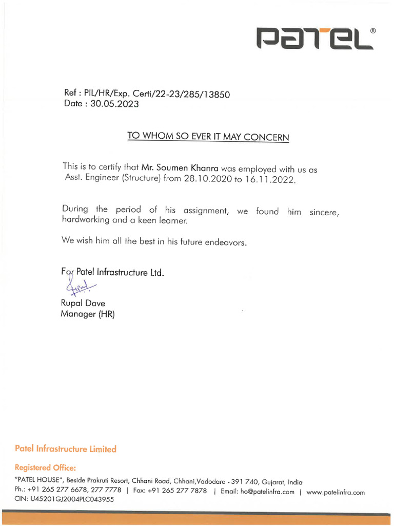 Exp Letter | PDF