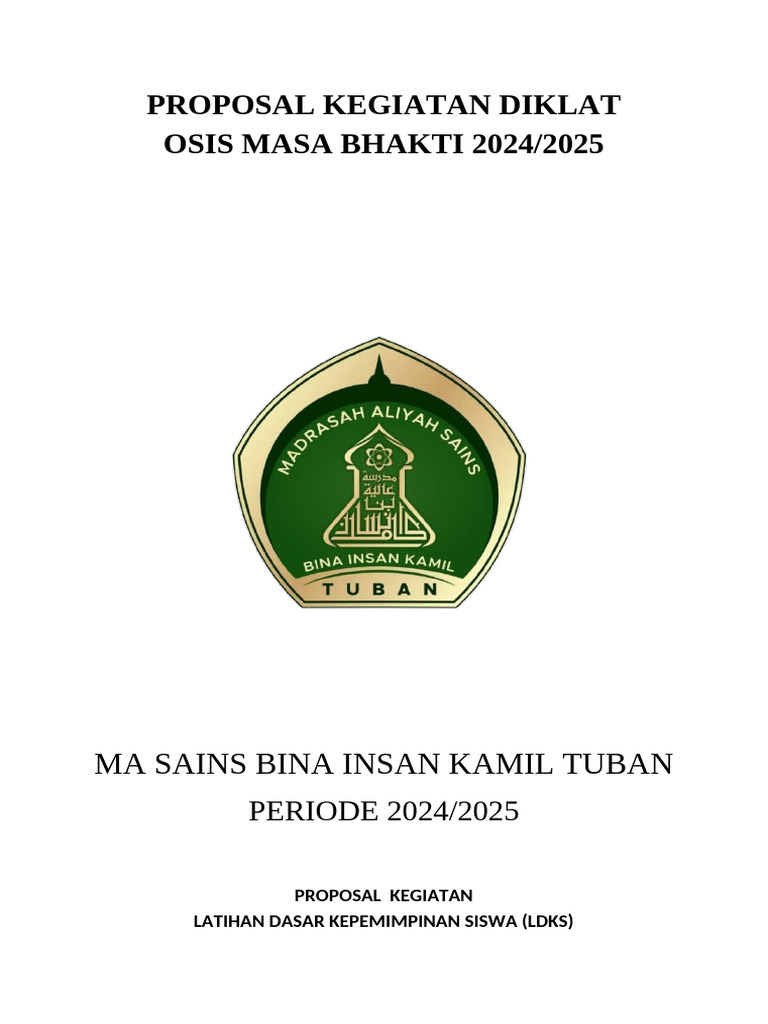 LDKS OSIS MA Sains Bina Insan Kamil 2024 | PDF