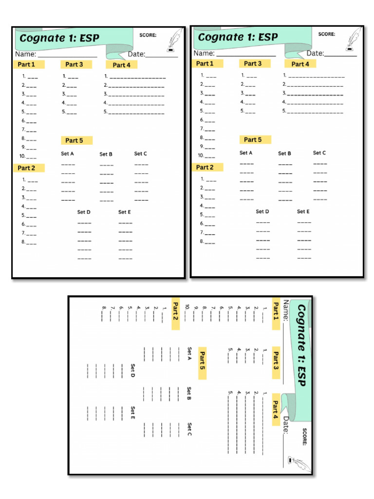 Answer Sheets | PDF