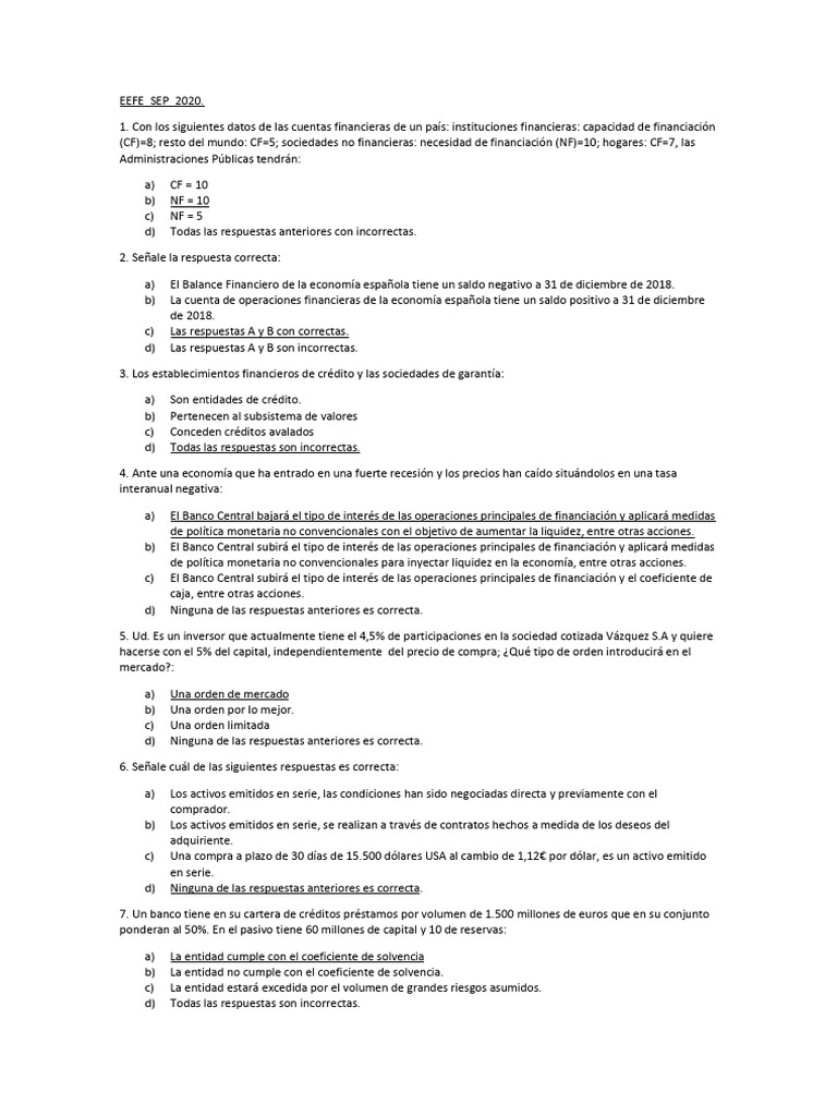 EEFE Sept 2020 | PDF | España | La política monetaria