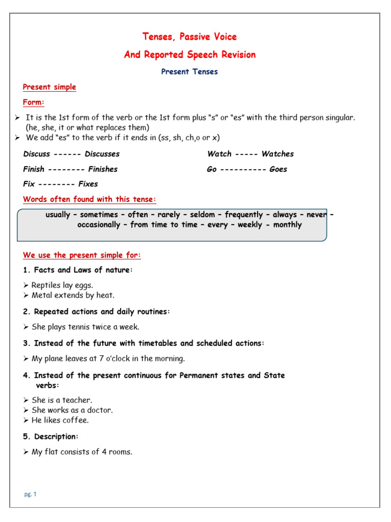 Tenses and Passive Voice Overview | PDF | Verb | Grammatical Tense