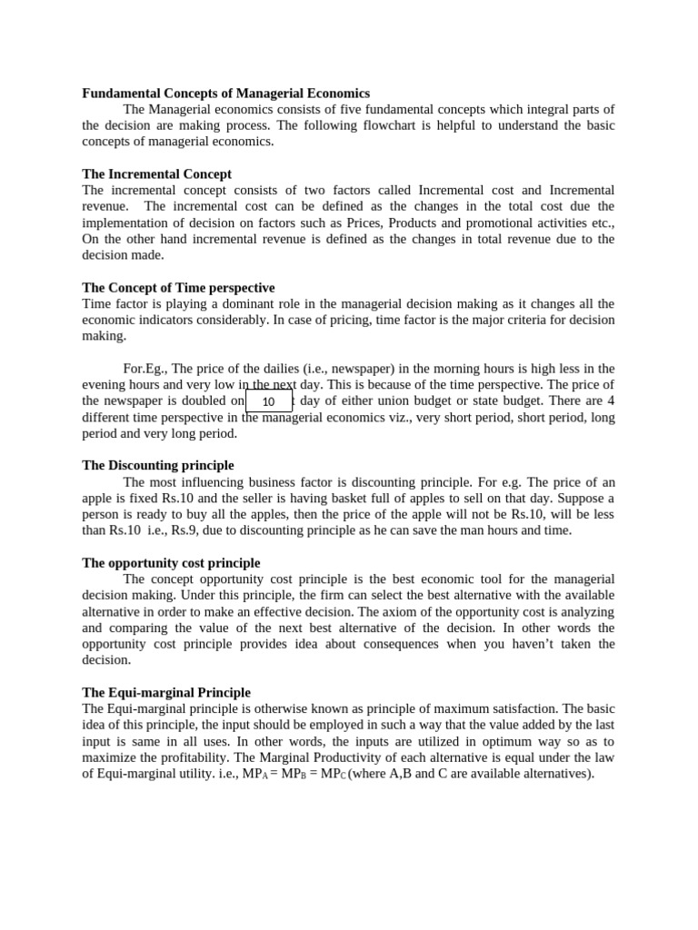 Key Concepts in Managerial Economics | PDF | Opportunity Cost | Economics
