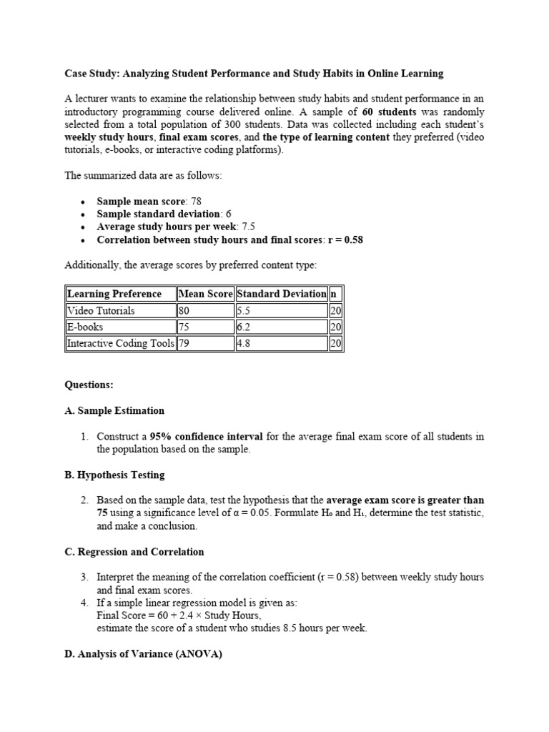 Student Performance in Online Learning | PDF