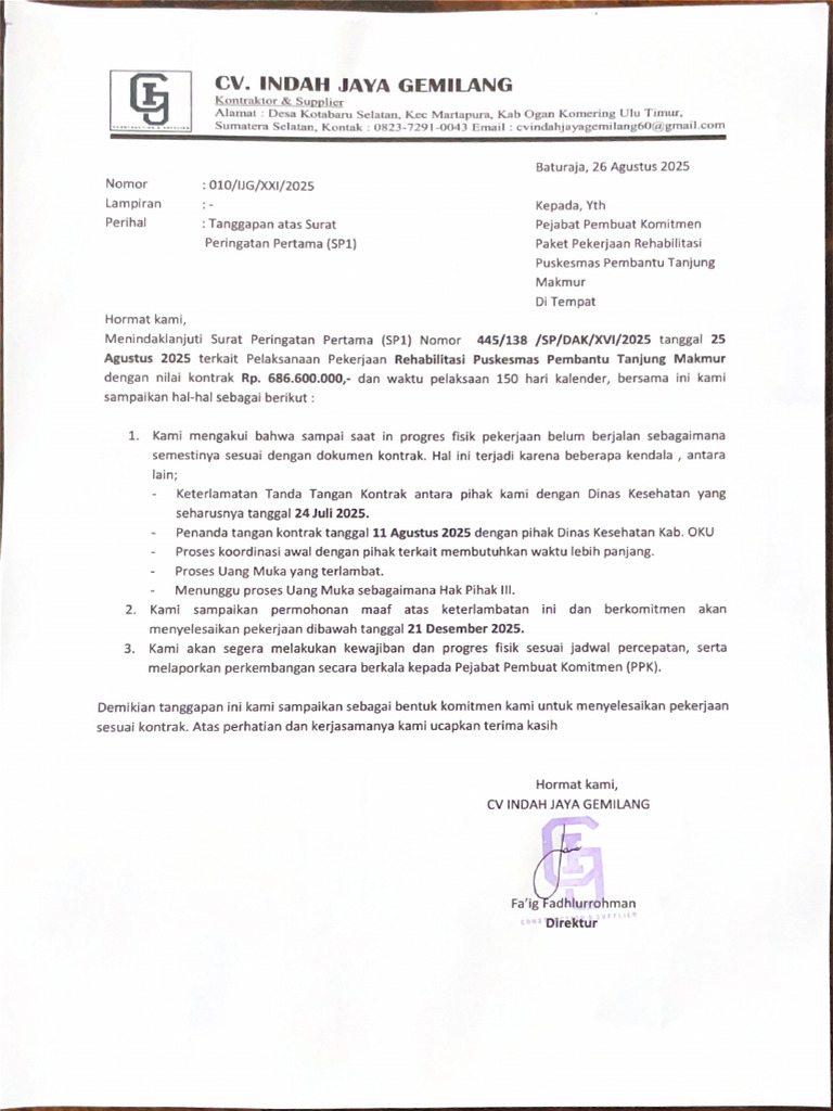 Cv. Indah Jaya Gemilang | PDF
