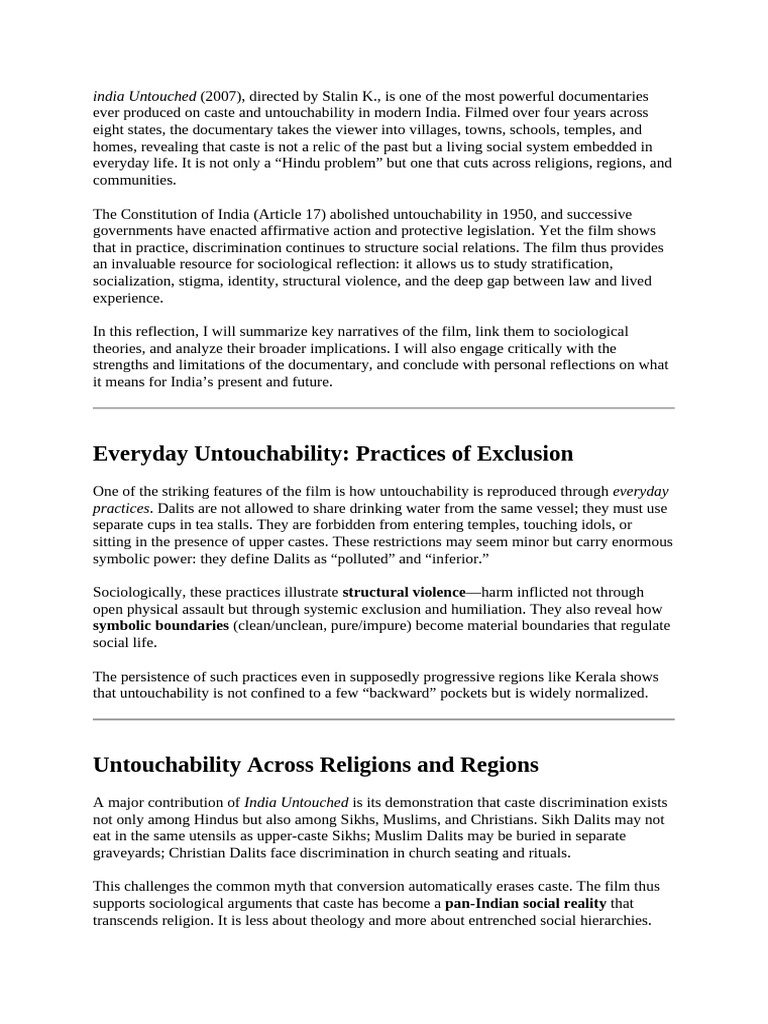 India Untouched | PDF | Dalit | Caste