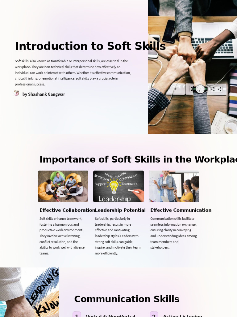 Importance of Soft Skills in the Workplace | PDF | Communication | Empathy