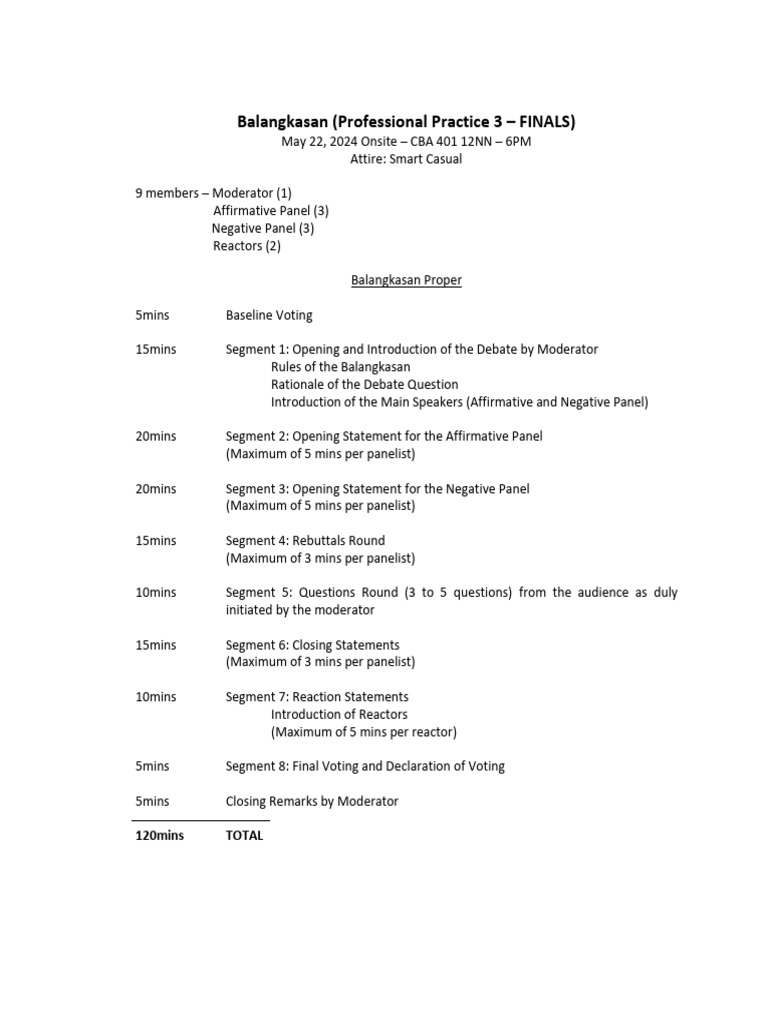 Balangkasan: Four Plus One Curriculum Debate | PDF | Curriculum ...