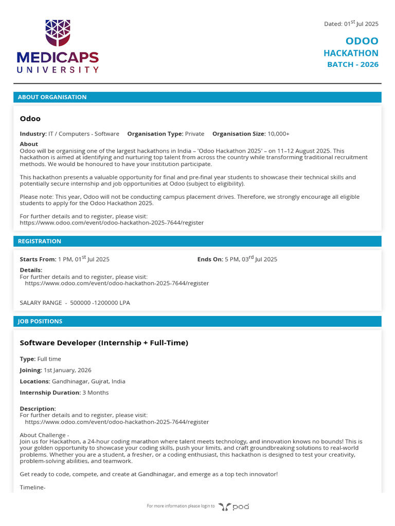 Odoo Hackathon 2025 Registration Info | PDF | Computer Programming ...