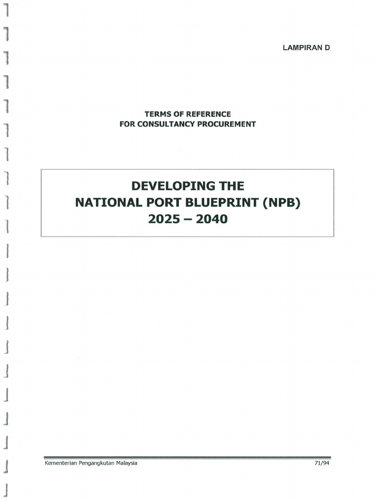 TOR - National Port Blueprint 2 | PDF
