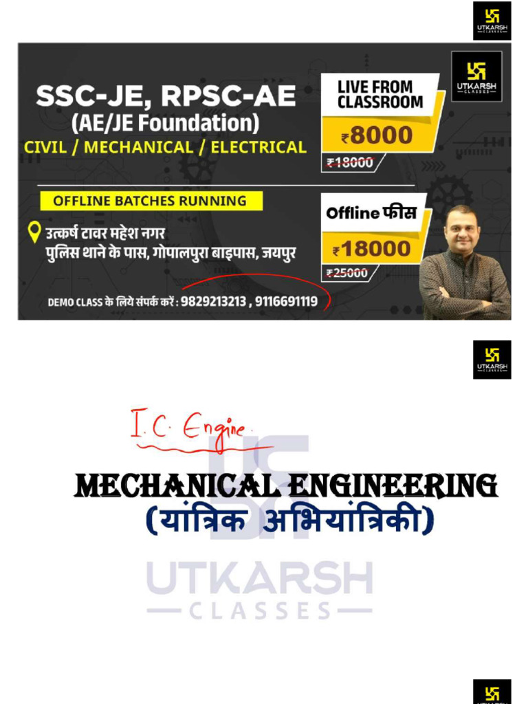 IC Engine #1 Mechanical Engg Target SSC JE, RRB JE Complete Theory | PDF