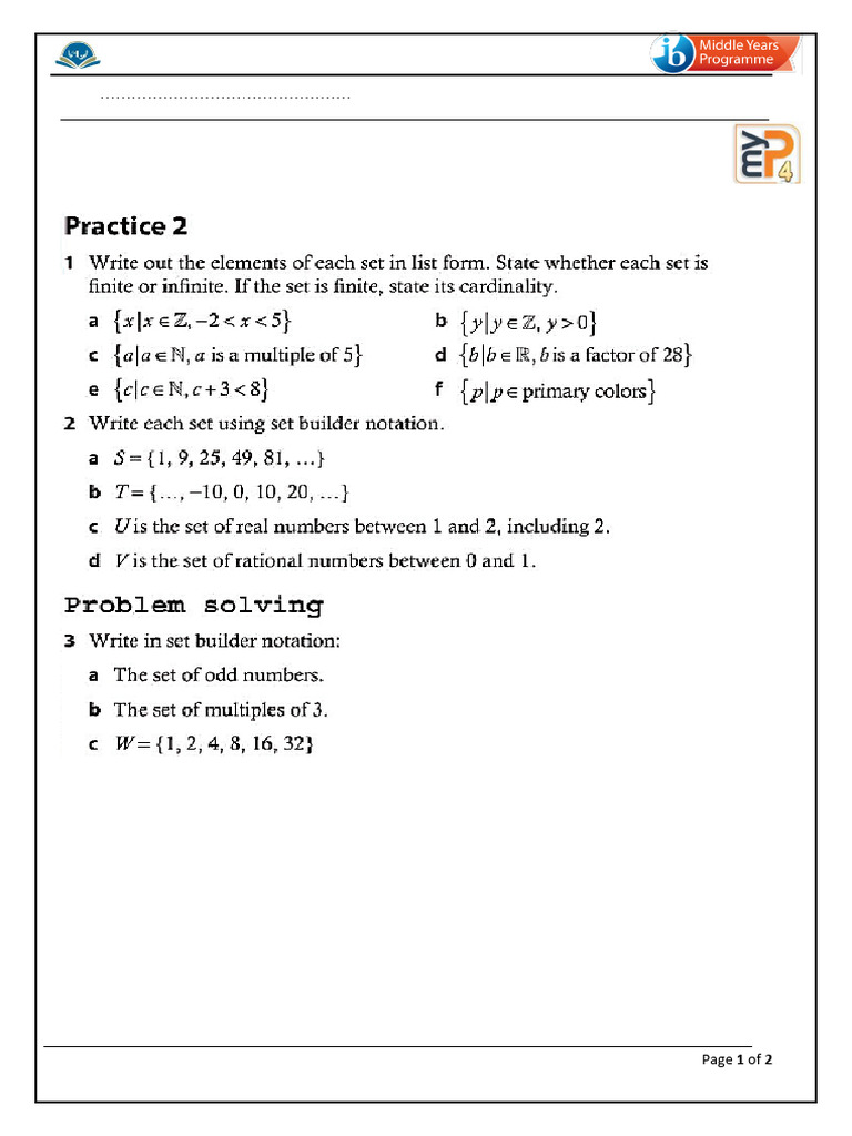 MYP4 Mathematics Model Answer 2025/26 | PDF