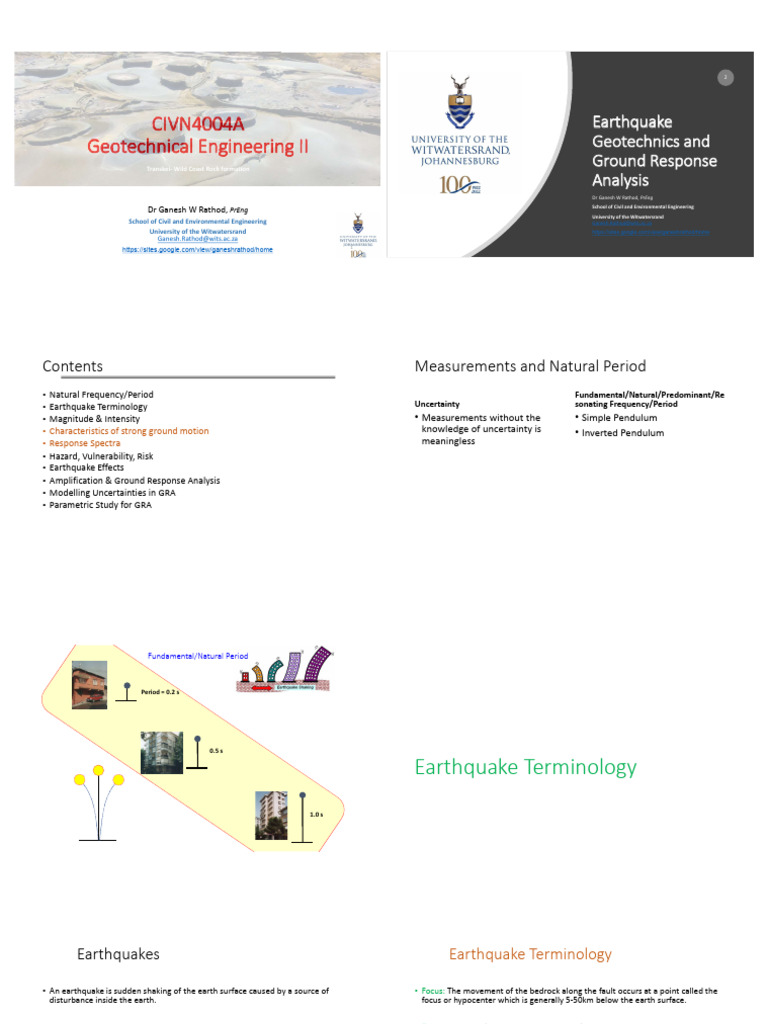 Earthquake Geotechnics and Analysis | PDF | Earthquakes | Mechanics