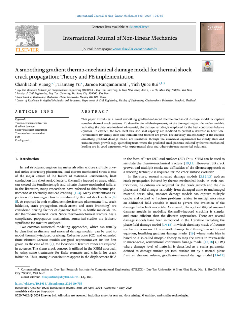 Thermo-Mechanical Damage Model for Cracks | PDF | Fracture | Stress ...