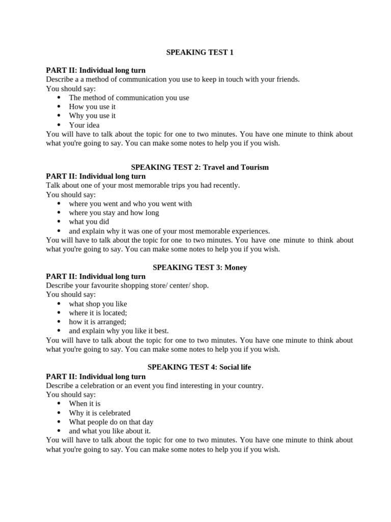 Part 2 - English Test - Term 1 | PDF