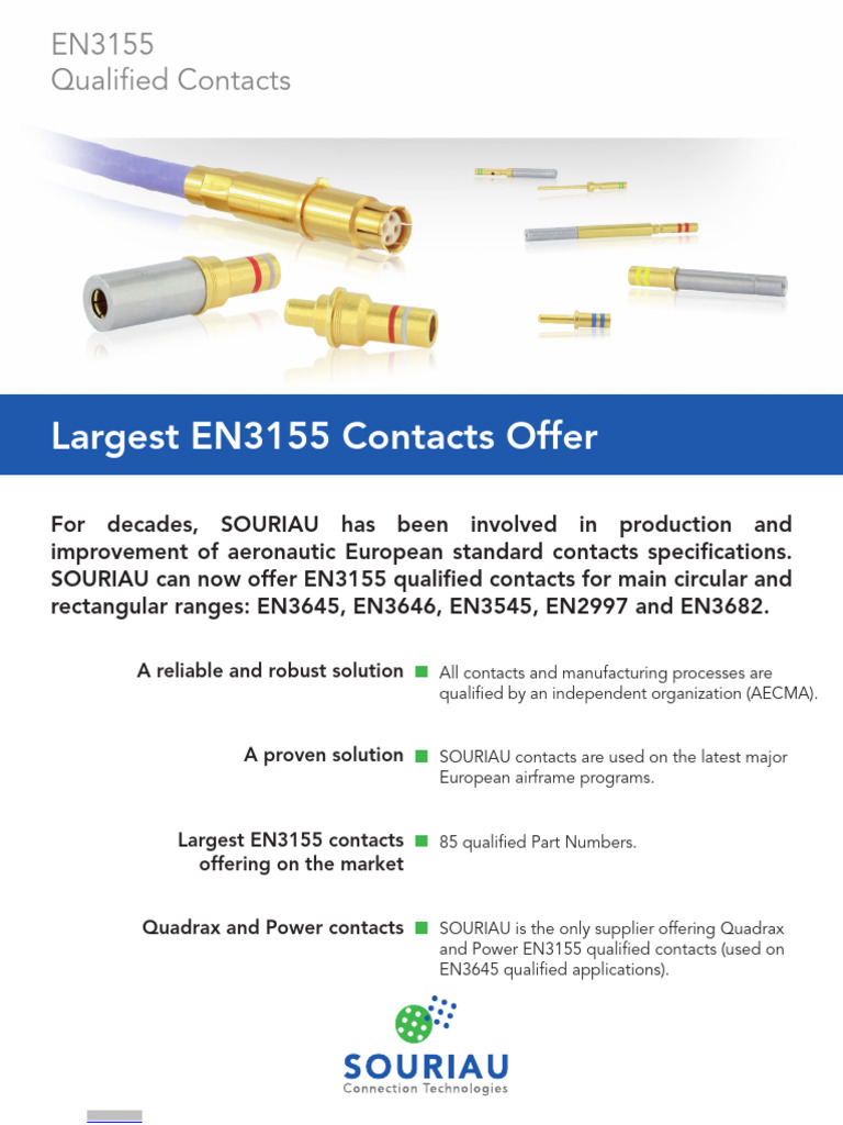 EN3155 Qualified Contacts Overview | PDF | Electrical Connector ...