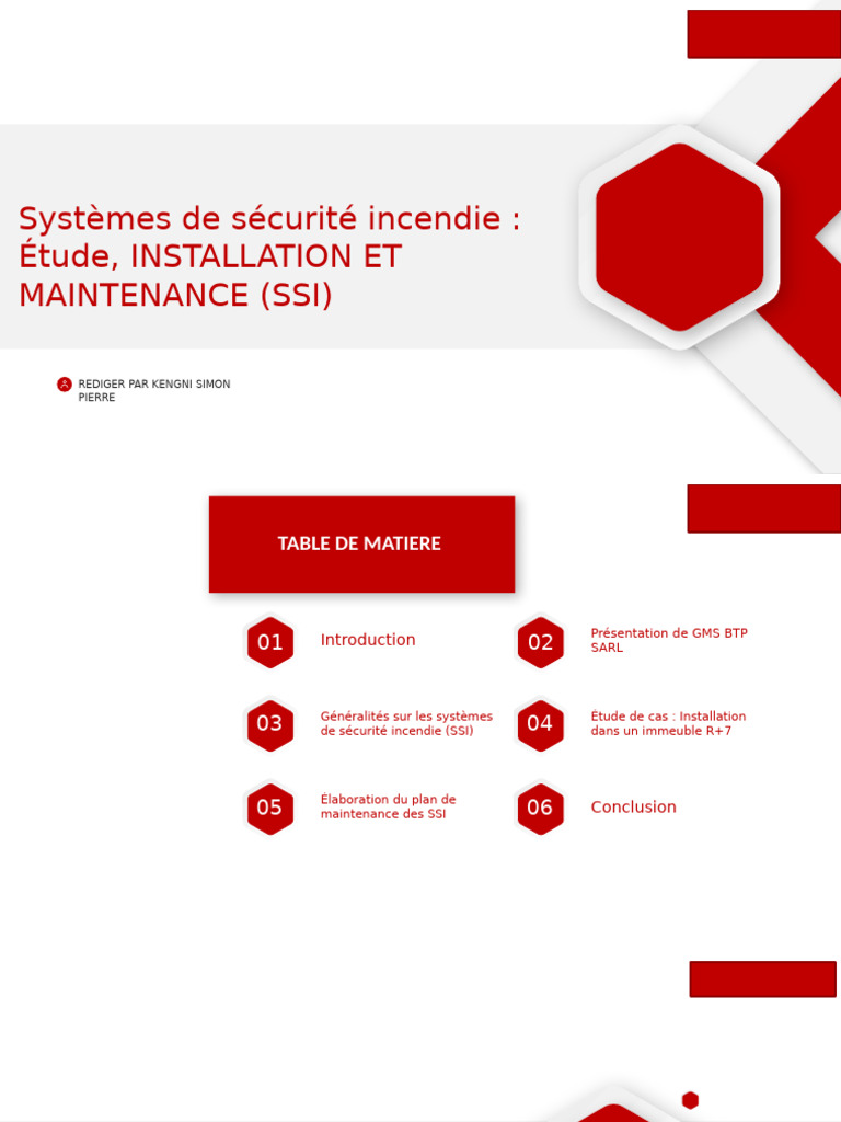 Systèmes de sécurité incendie : étude et maintenance | PDF | Sécurité ...