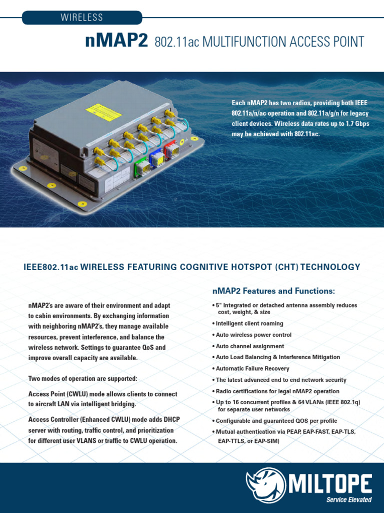 Miltope NMAP2 Cut Sheet | PDF | Ieee 802.11 | Computer Network