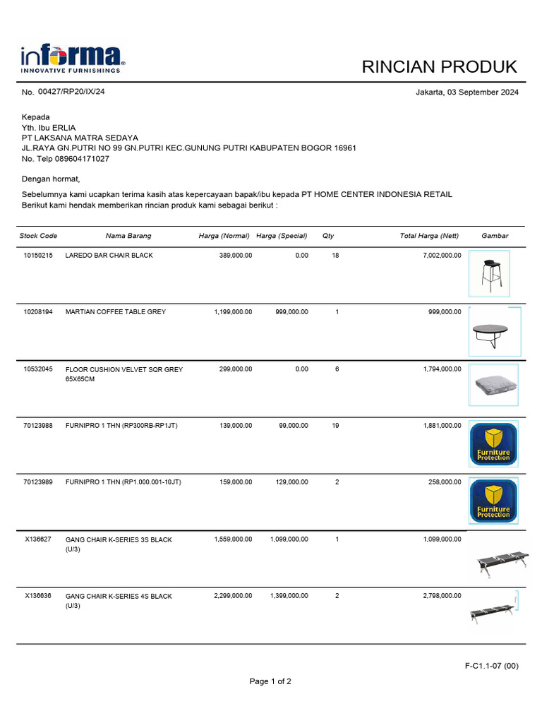 Penawaran PT Laksana Matra Sedaya 2 | PDF