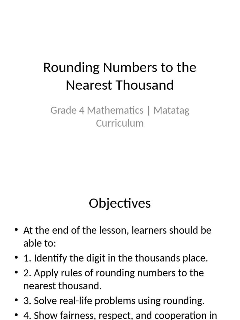 Grade4 Math Rounding LessonPlan | PDF