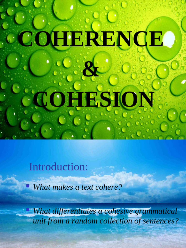 Cohesion and Coherence | PDF | Noun | Semantics